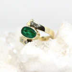 Ring in 585 Gelbgold mit Smaragd