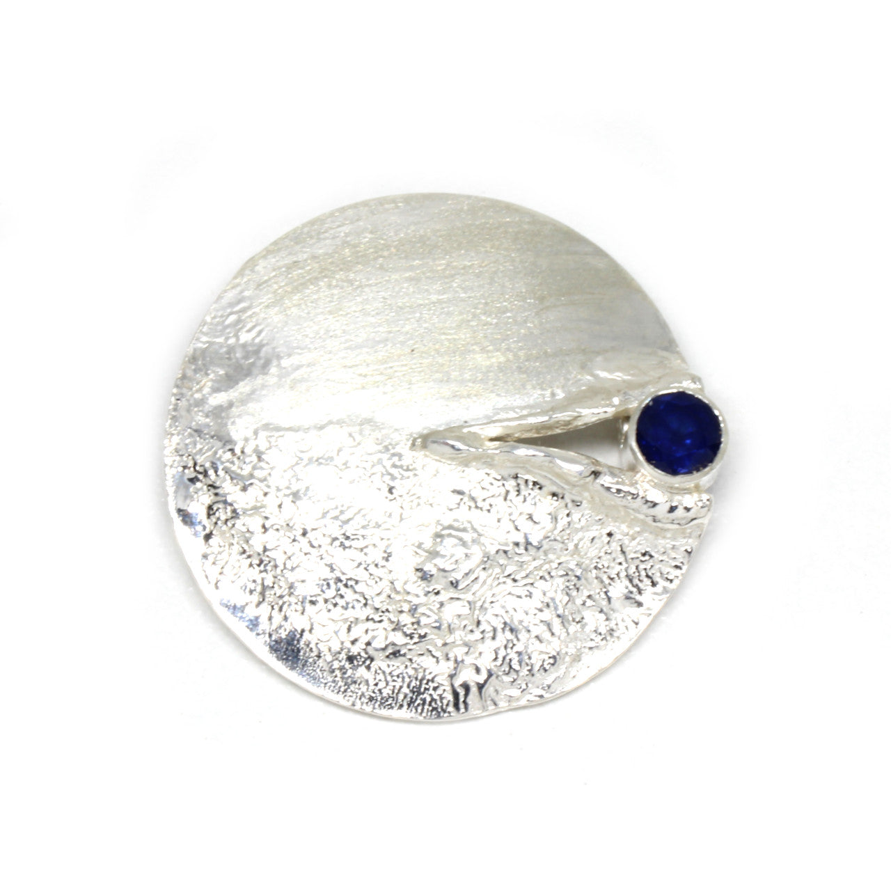 Wechselschließe in Silber mit Saphir