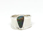 Silberring Handarbeit mit Opal