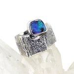 Silberring geschwärzt mit Boulderopal