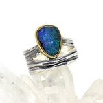 Silberring geschwärzt mit Boulderopal