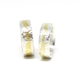 Trauringe Handarbeit in Silber mit 750 Gelbgold