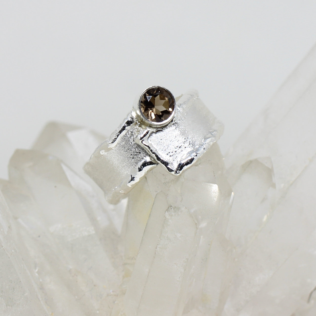 Silberring Rauchquarz