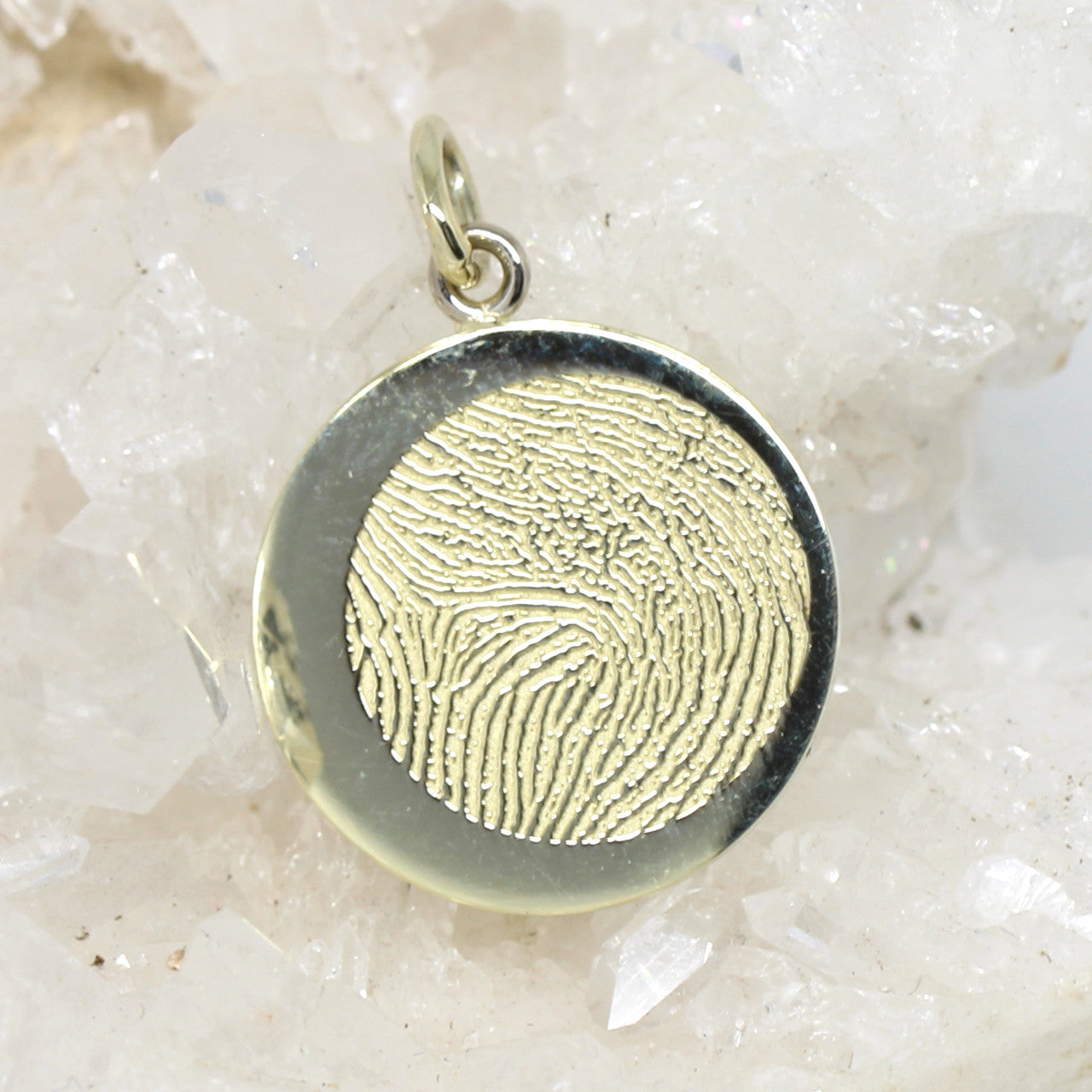 Anhänger in 585 Gelbgold mit Fingerabdruck