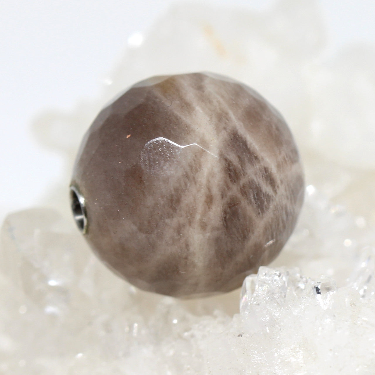 Wechselschließe Mondsteinkugel facettiert