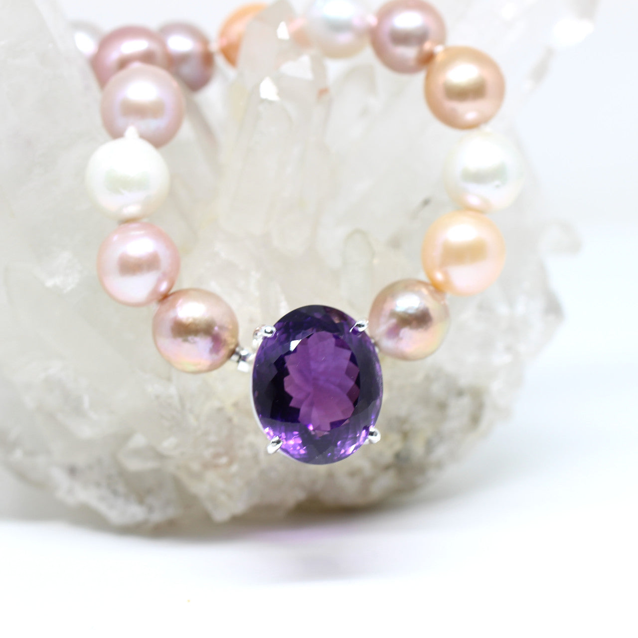 Wechselschließe in Silber mit Amethyst