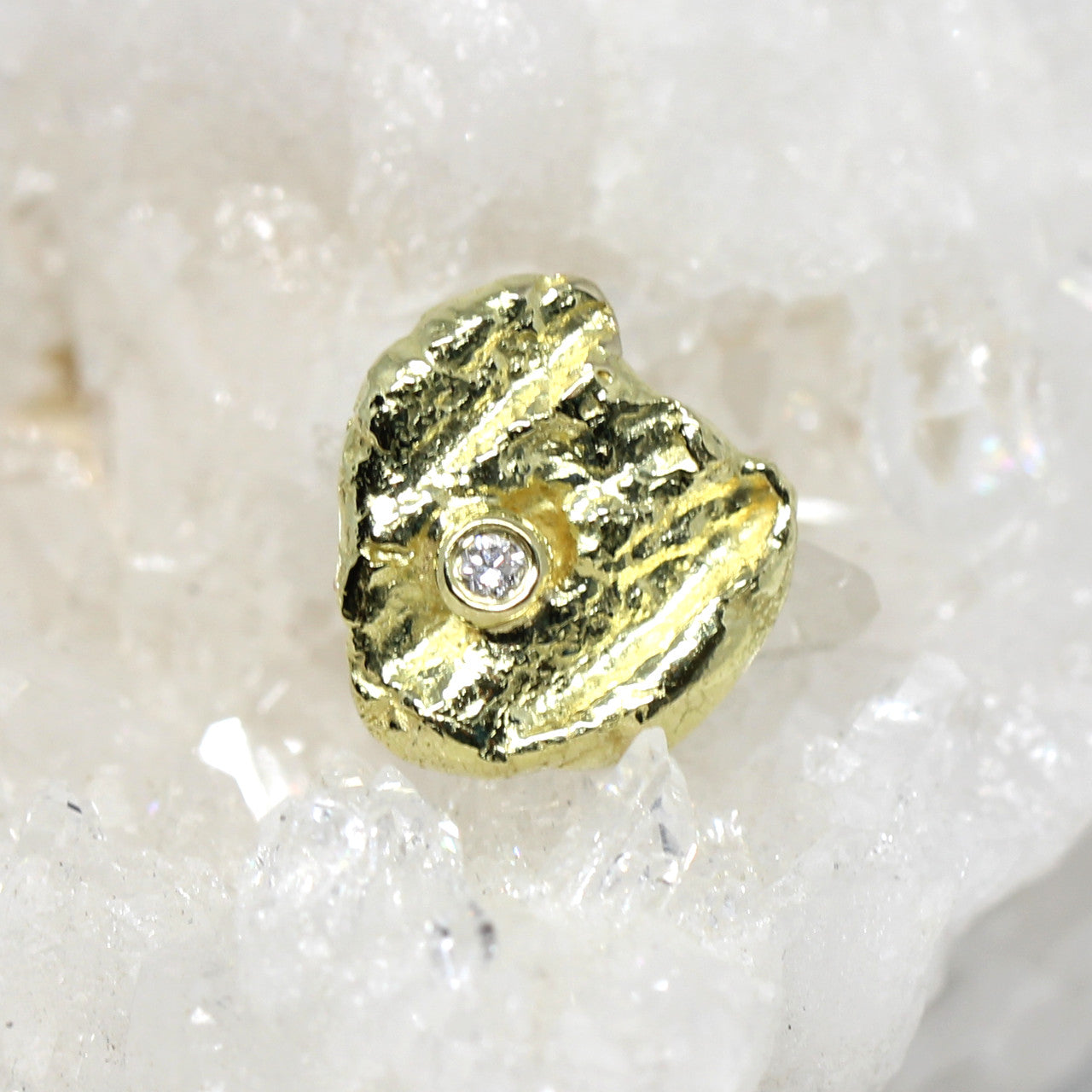 Anhänger Nugget in 750 Gelbgold mit Brillant