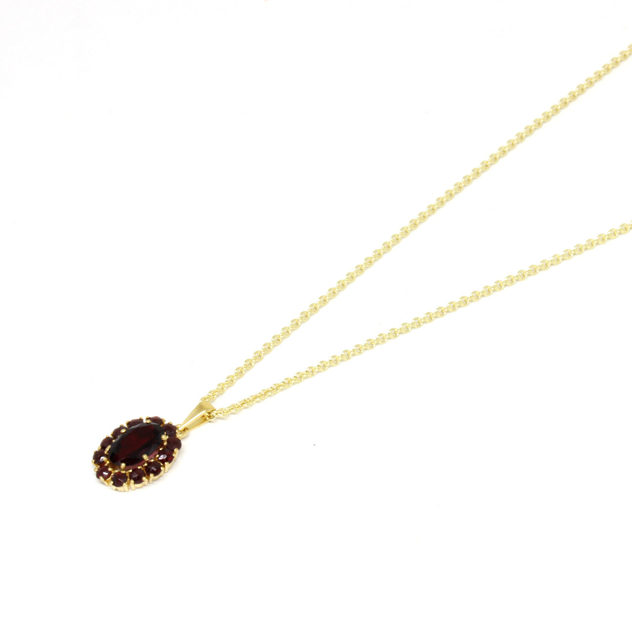 Anhänger in 333 Gelbgold mit Granat