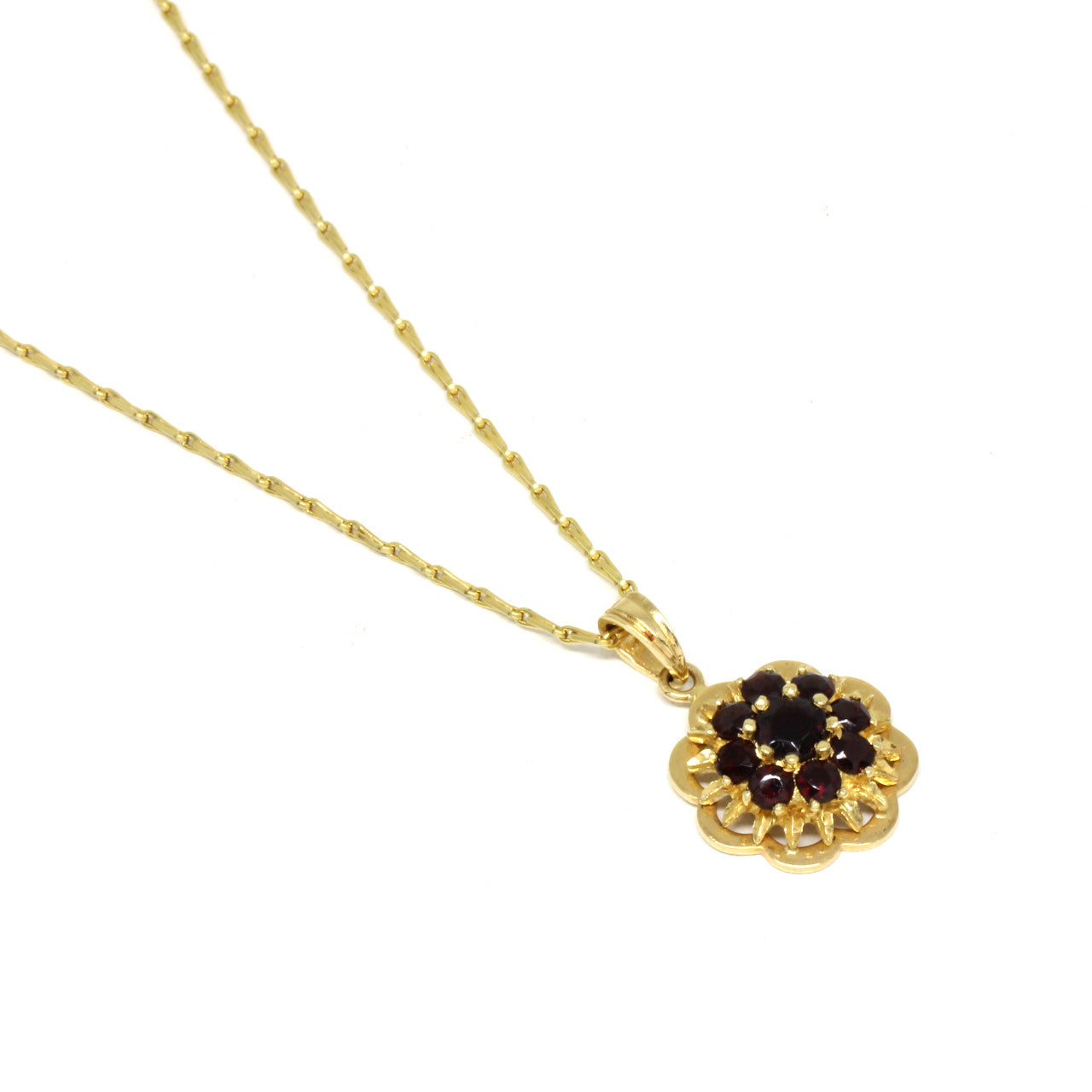Anhänger 750 Gelbgold mit Granat