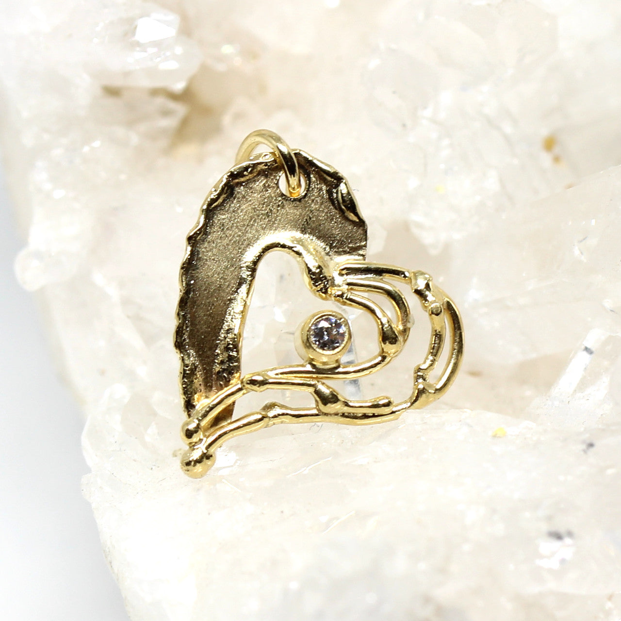 Anhänger Herz in Gelbgold mit Brillant