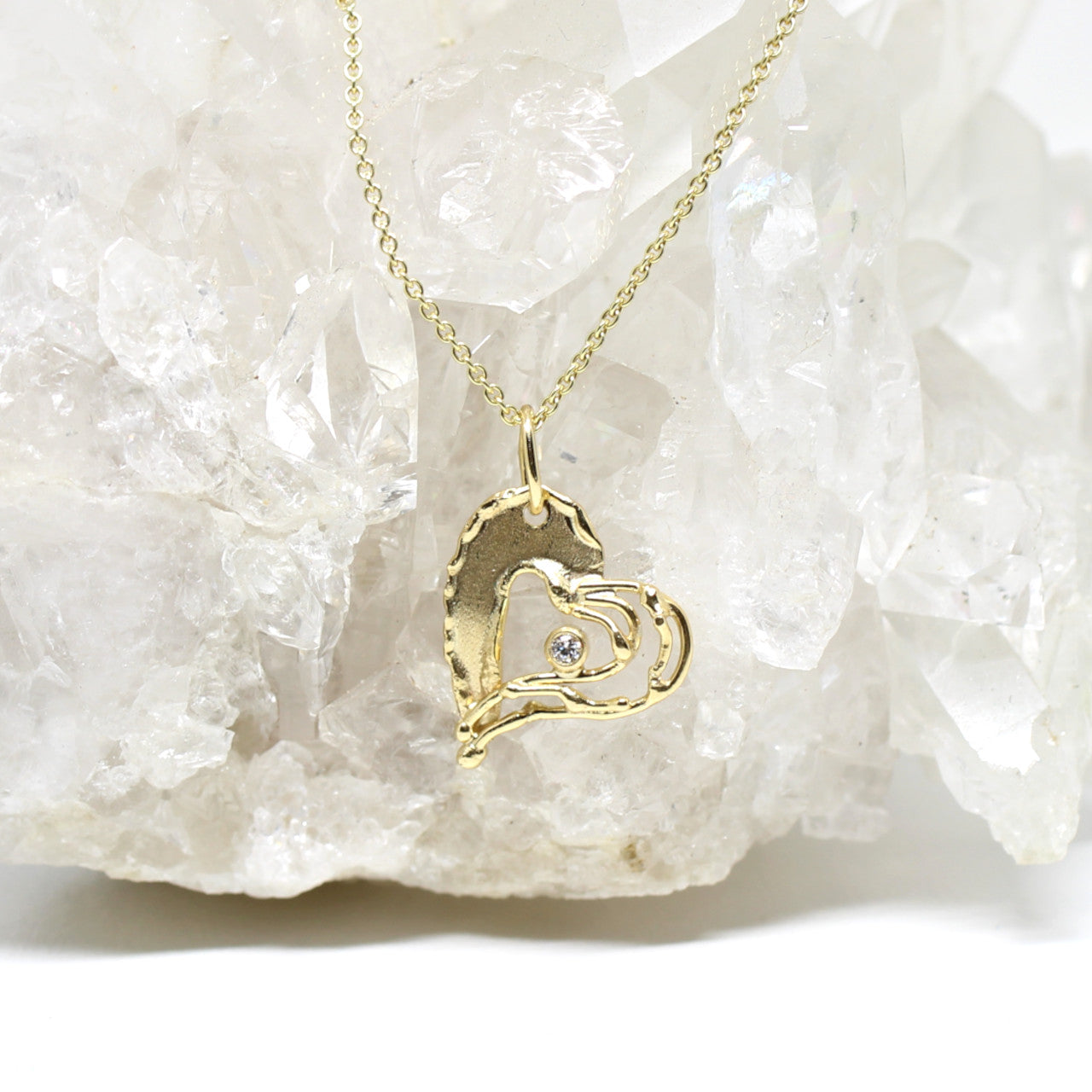 Anhänger Herz in Gelbgold mit Brillant