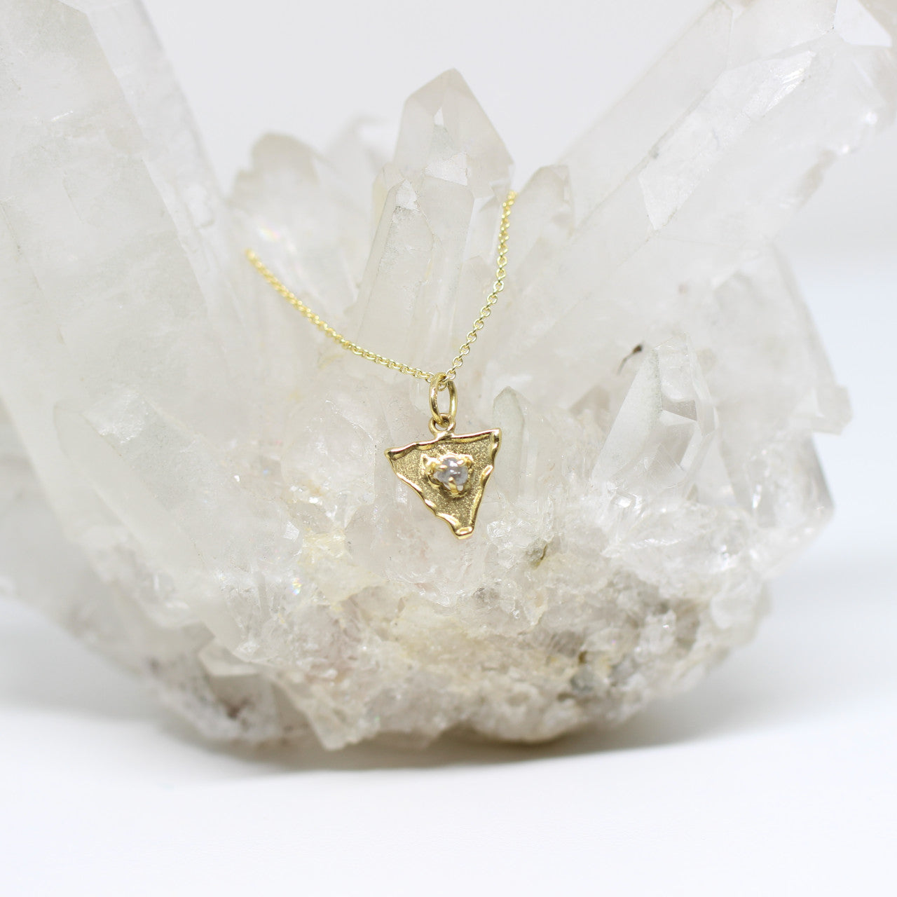 Anhänger 585 Gelbgold mit Rohdiamant