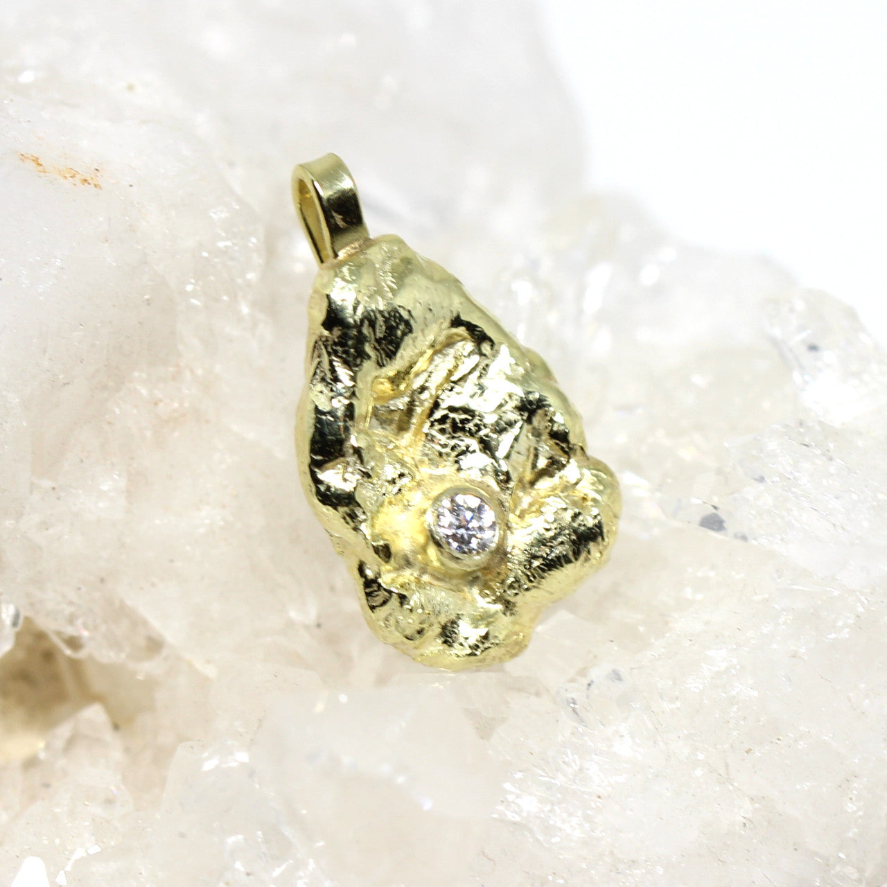 Anhänger Nugget in 585 Gelbgold mit Brillant