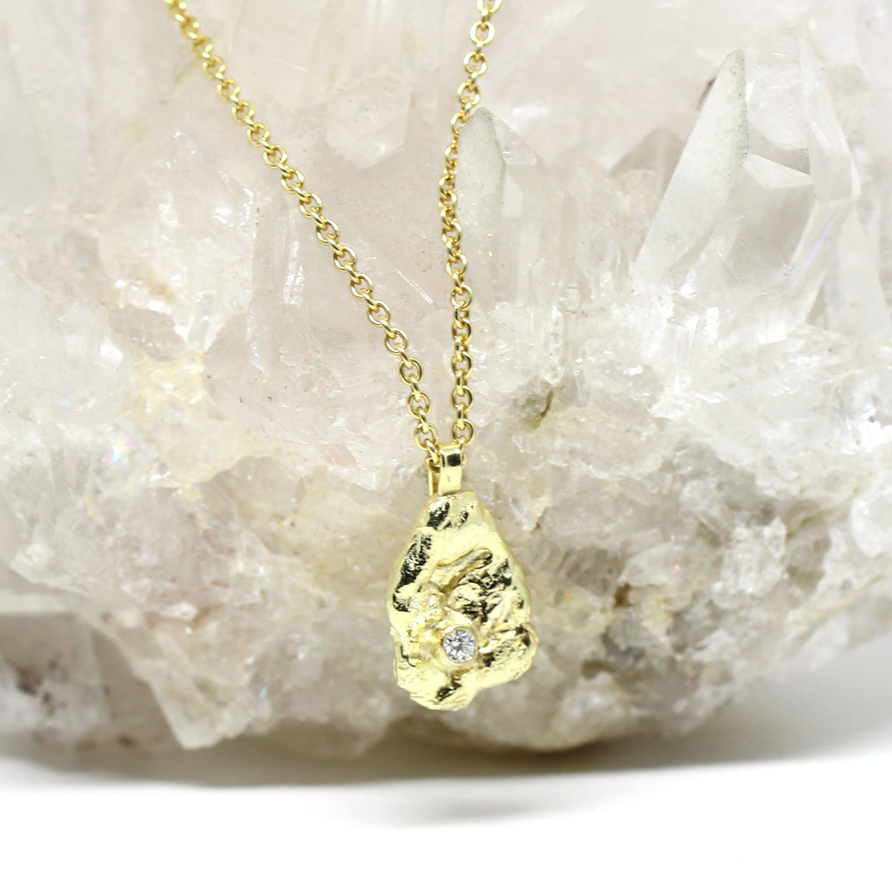 Anhänger Nugget in 585 Gelbgold mit Brillant