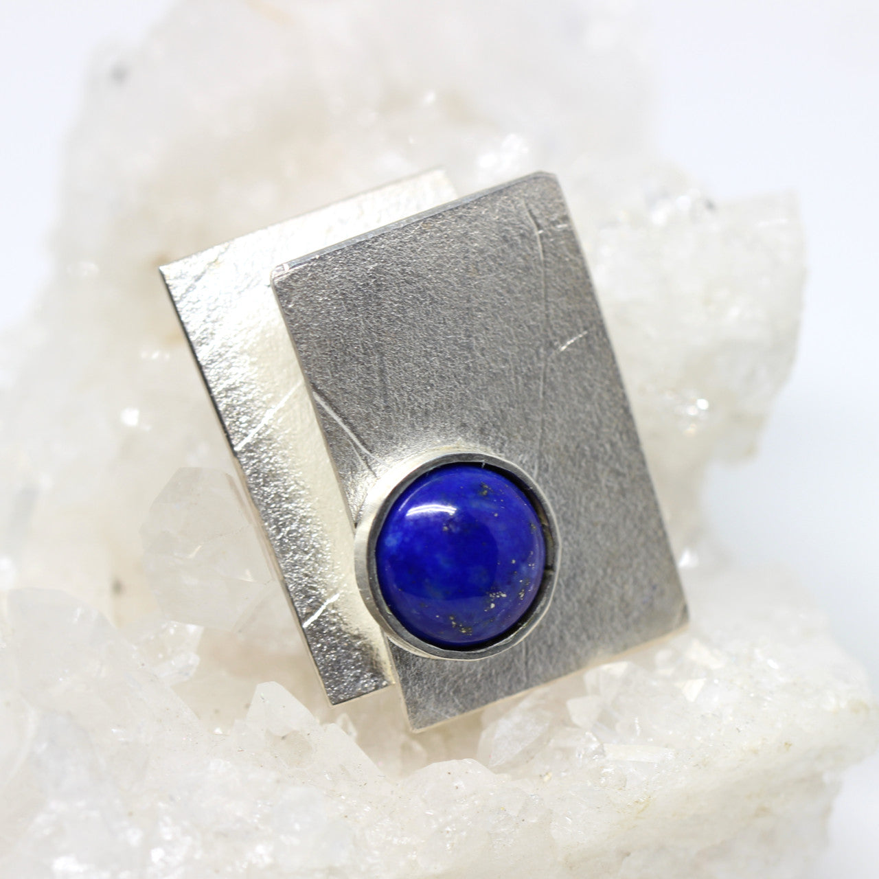 Silberanhänger seidenmatt mit Lapis