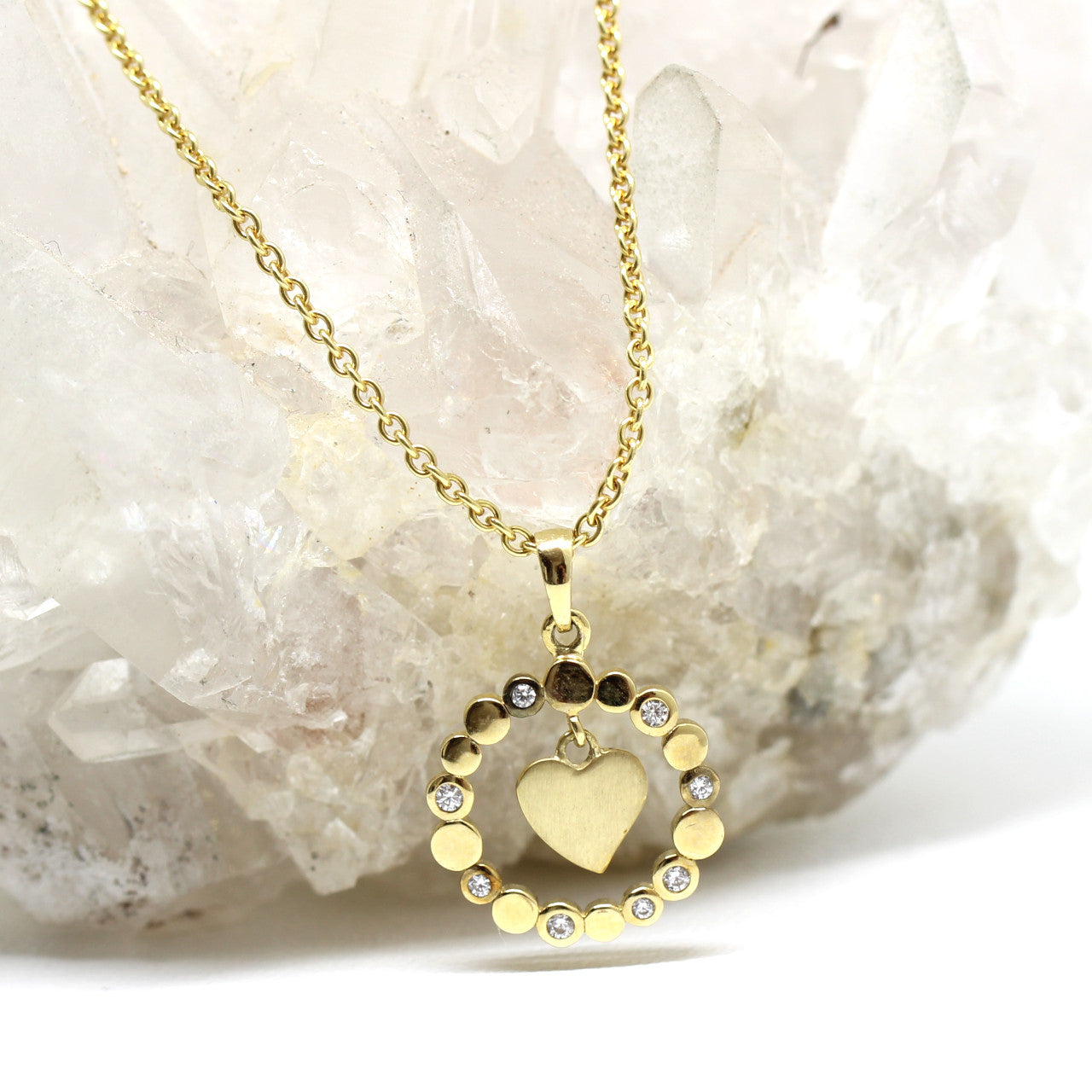 Anhänger Herz 333 Gelbgold mit Zirkonia
