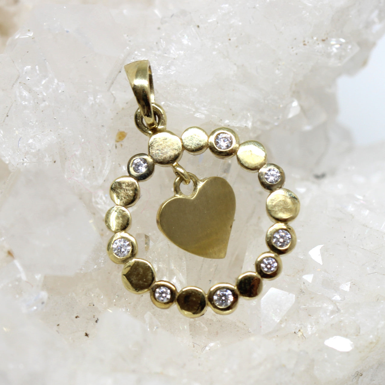 Anhänger Herz 333 Gelbgold mit Zirkonia