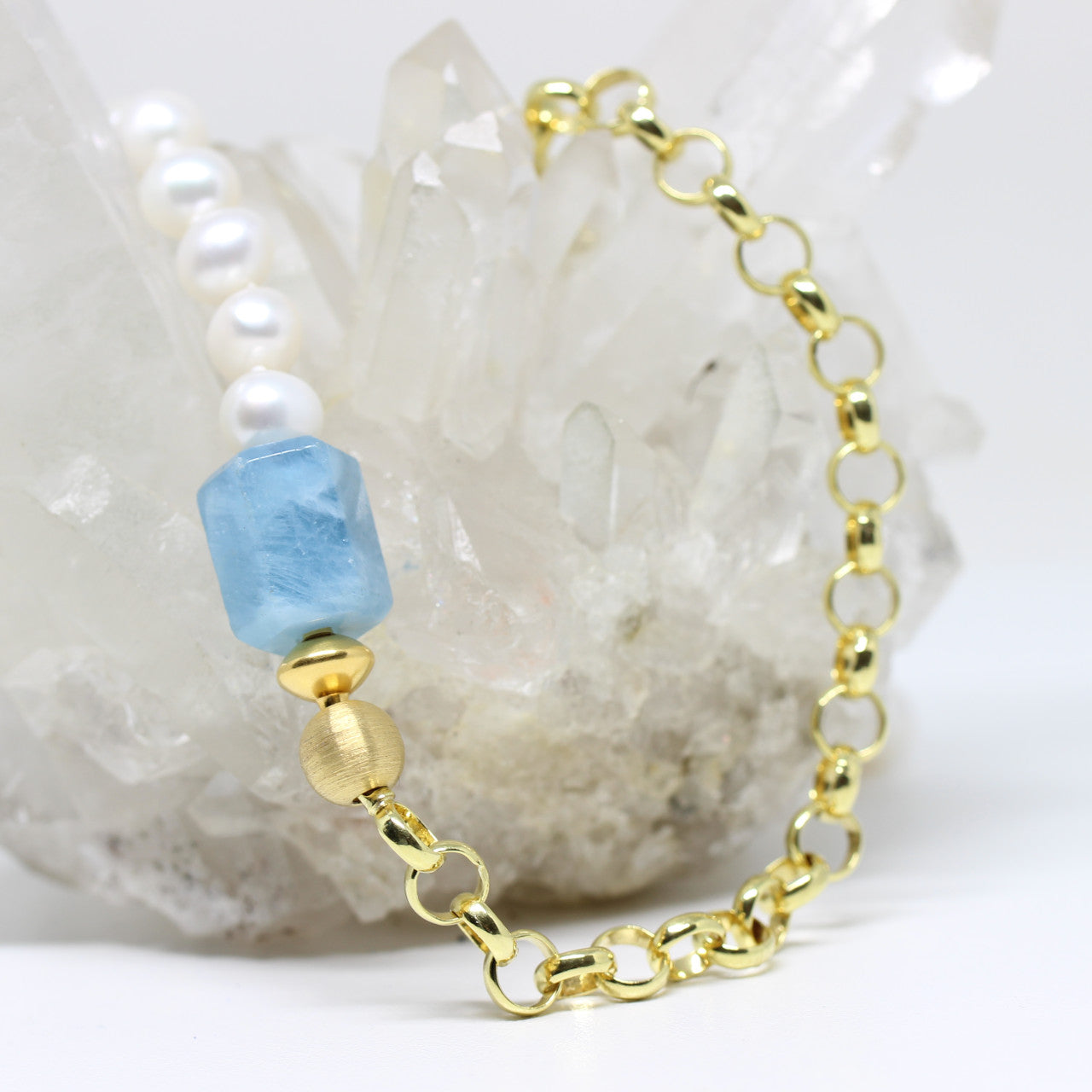 Wechselschließe Aquamarin Sechseck