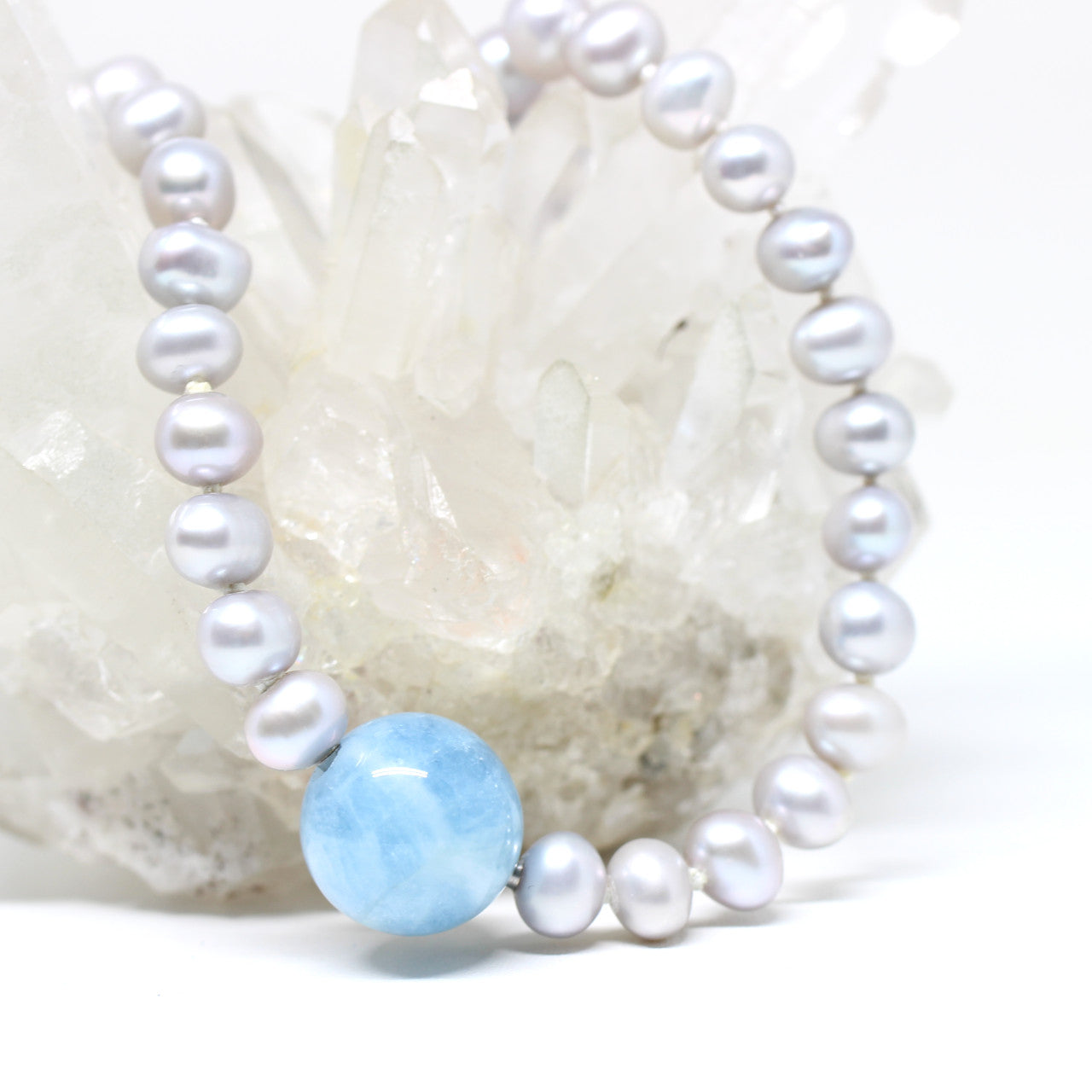 Wechselschließe Aquamarin Kugel