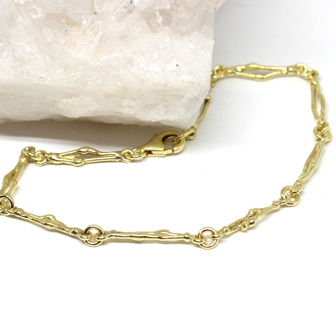 Armband in 333 Gelbgold Handarbeit Stäbchen