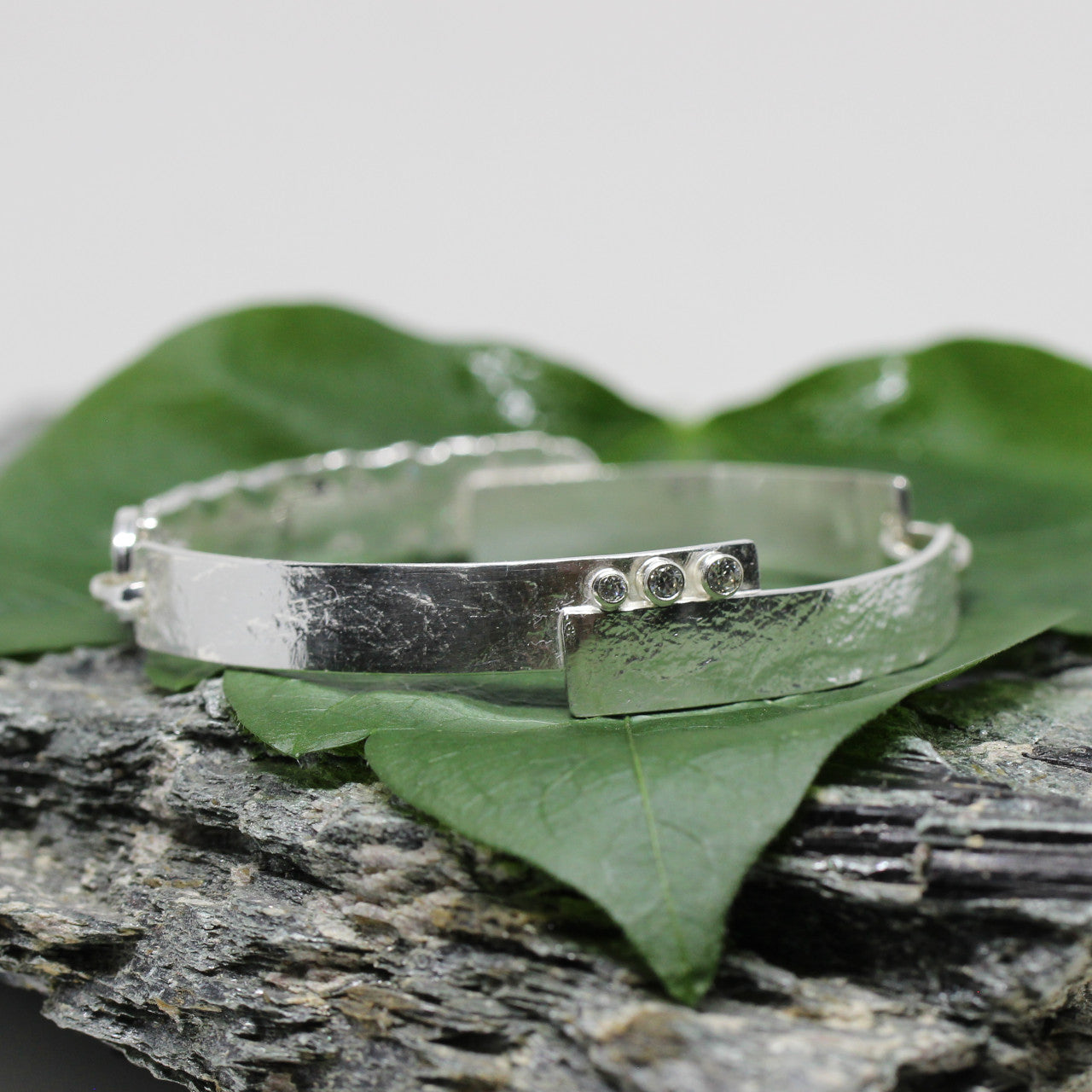 Armband Silber Spange mit Zirkonia