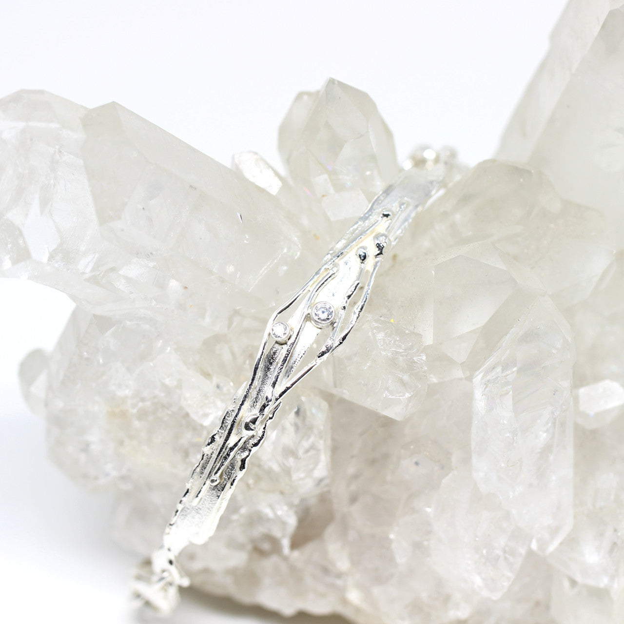 Armband Silber Spange mit Zirkonia