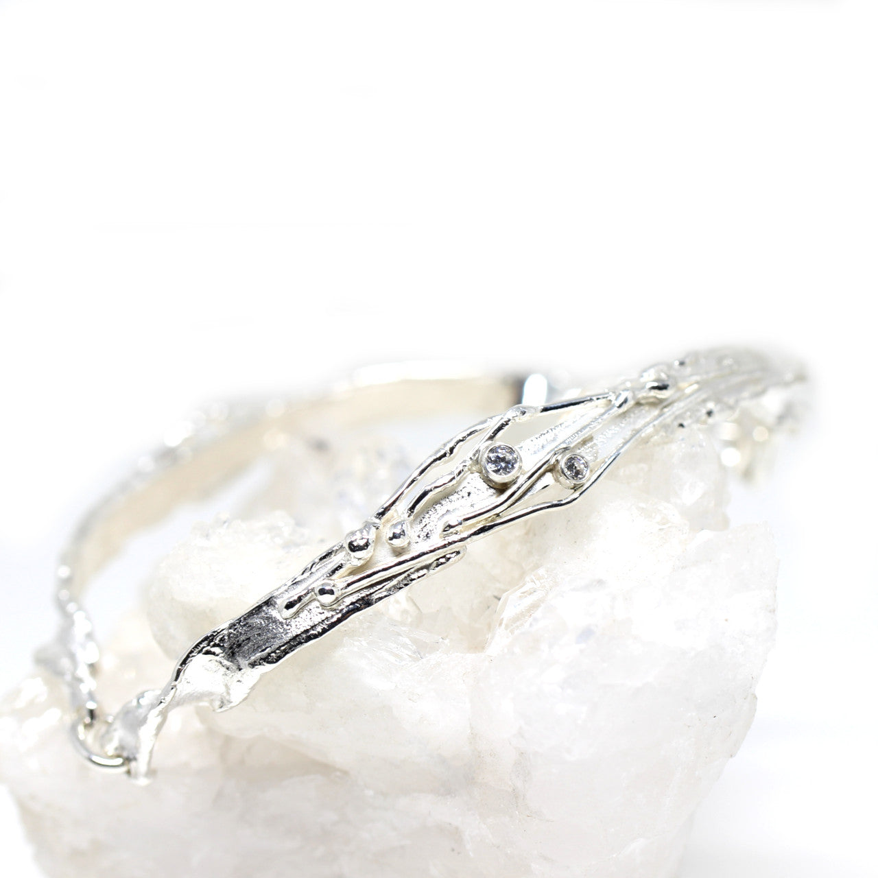 Armband Silber Spange mit Zirkonia