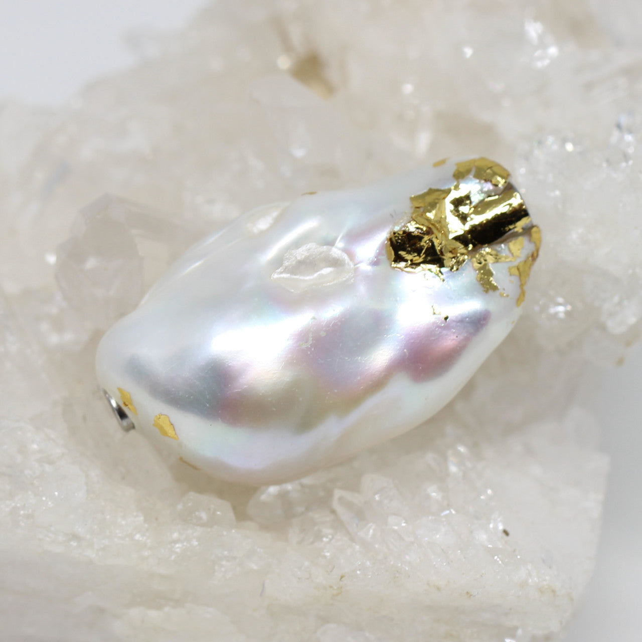 Wechselschließe Barockperle mit Blattgold