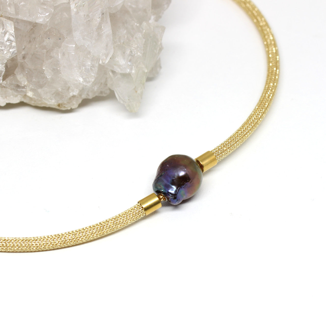 Wechselschließe Barockperle dunkel