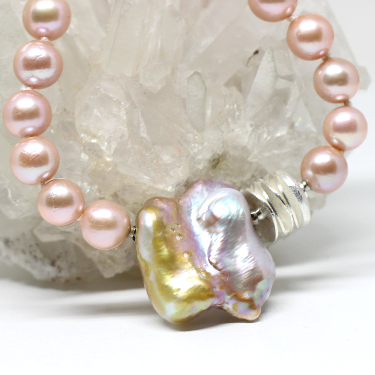 Wechselschließe Barockperle rosa