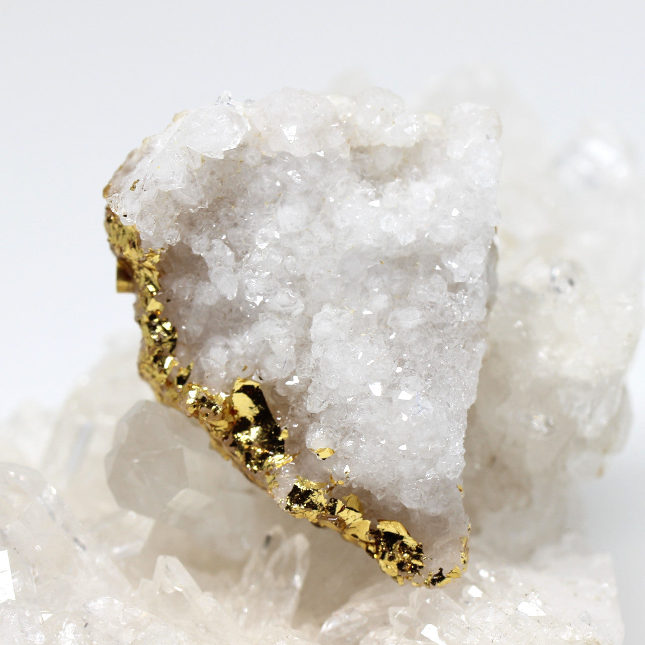 Wechselschließe Bergkristall mit Blattgold