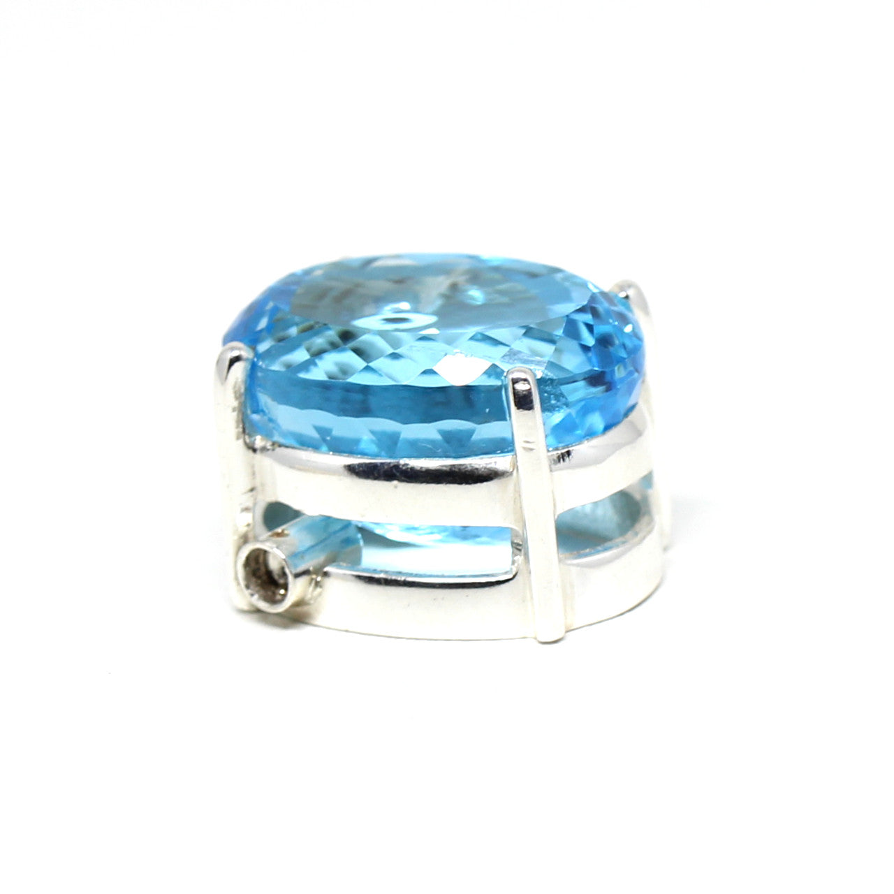 Wechselschließe in Silber mit Blautopas