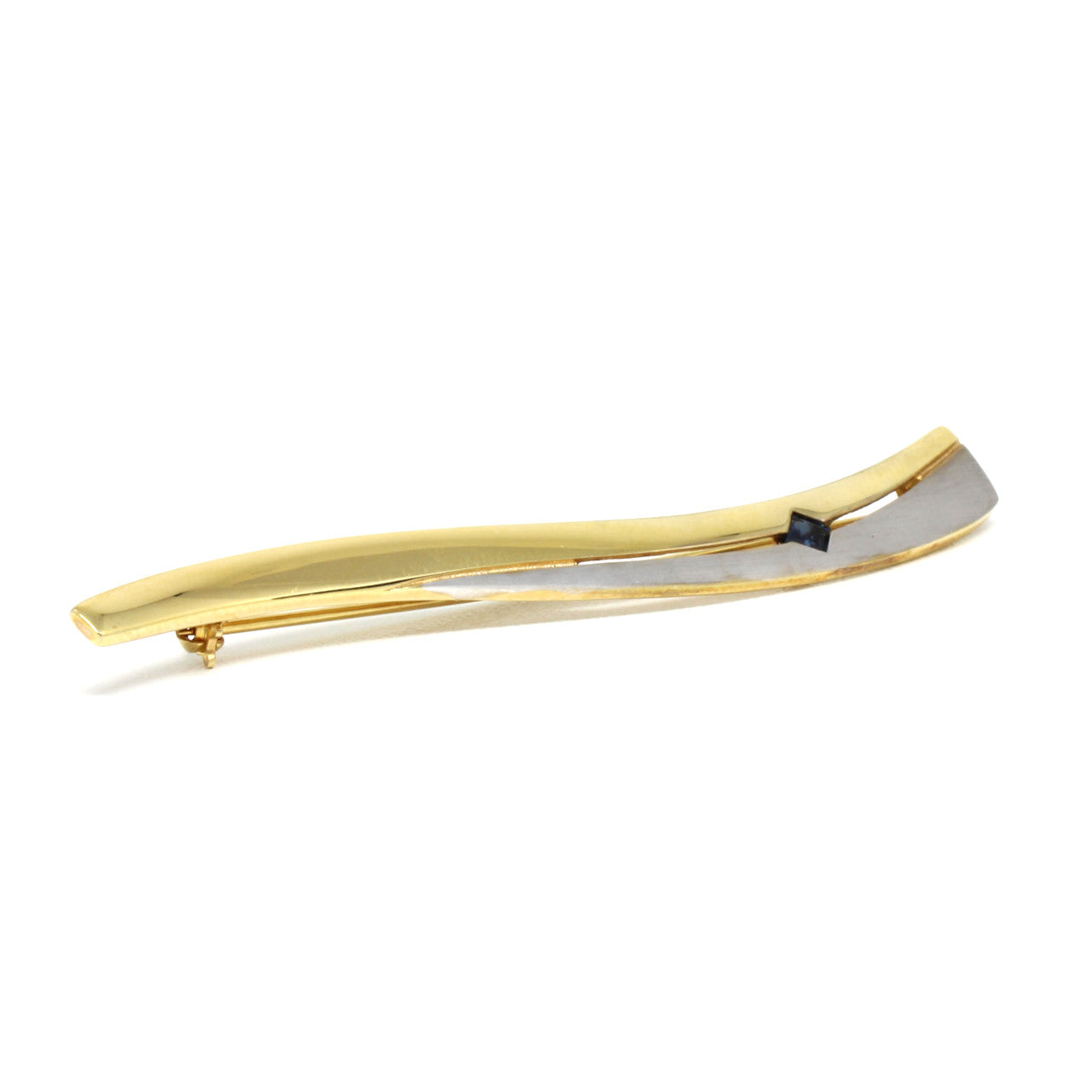 Brosche 333 Gelbgold mit blauem Stein
