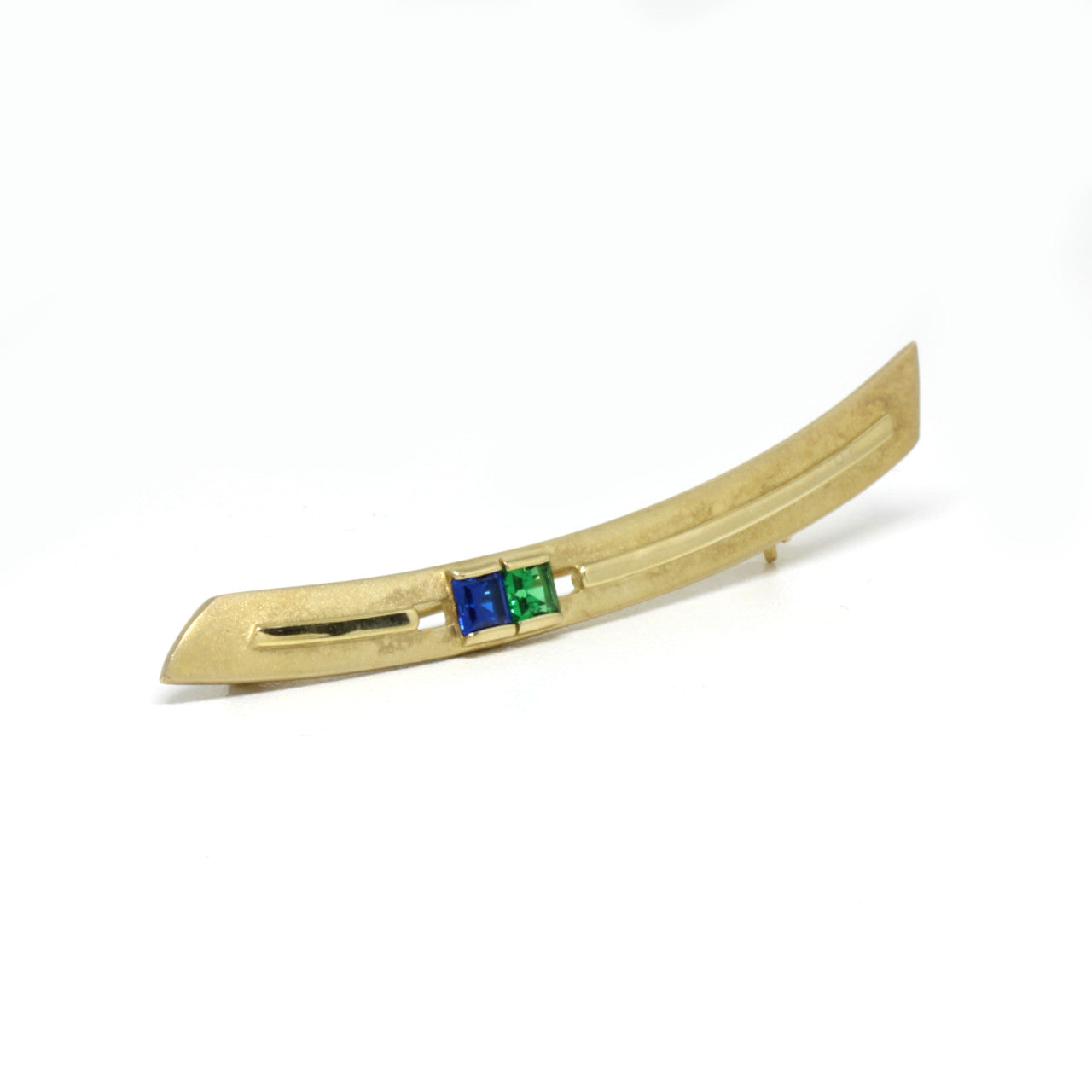 Brosche 333 Gelbgold mit bunten Steinen