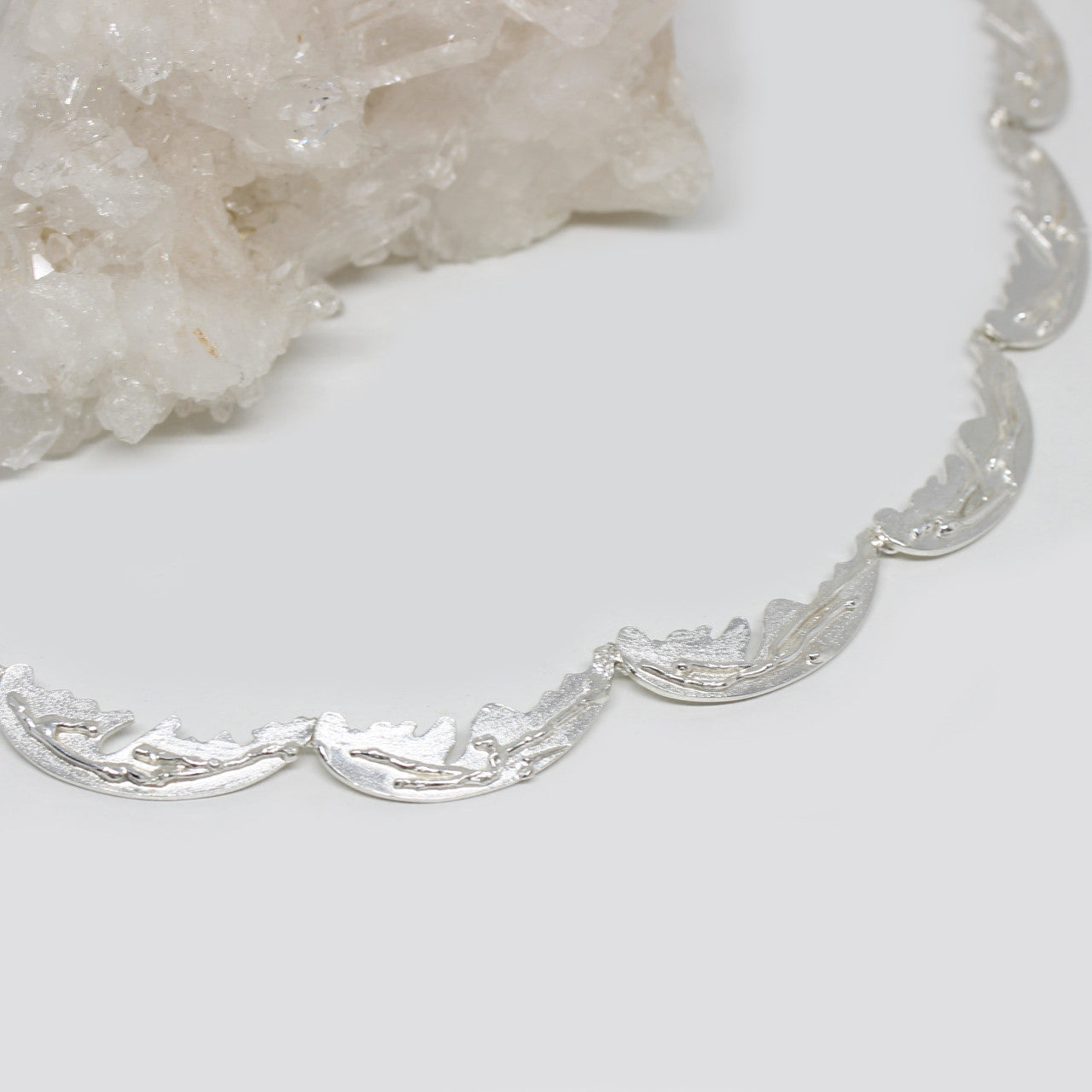 Collier Halbmond in 925 Sterlingsilber