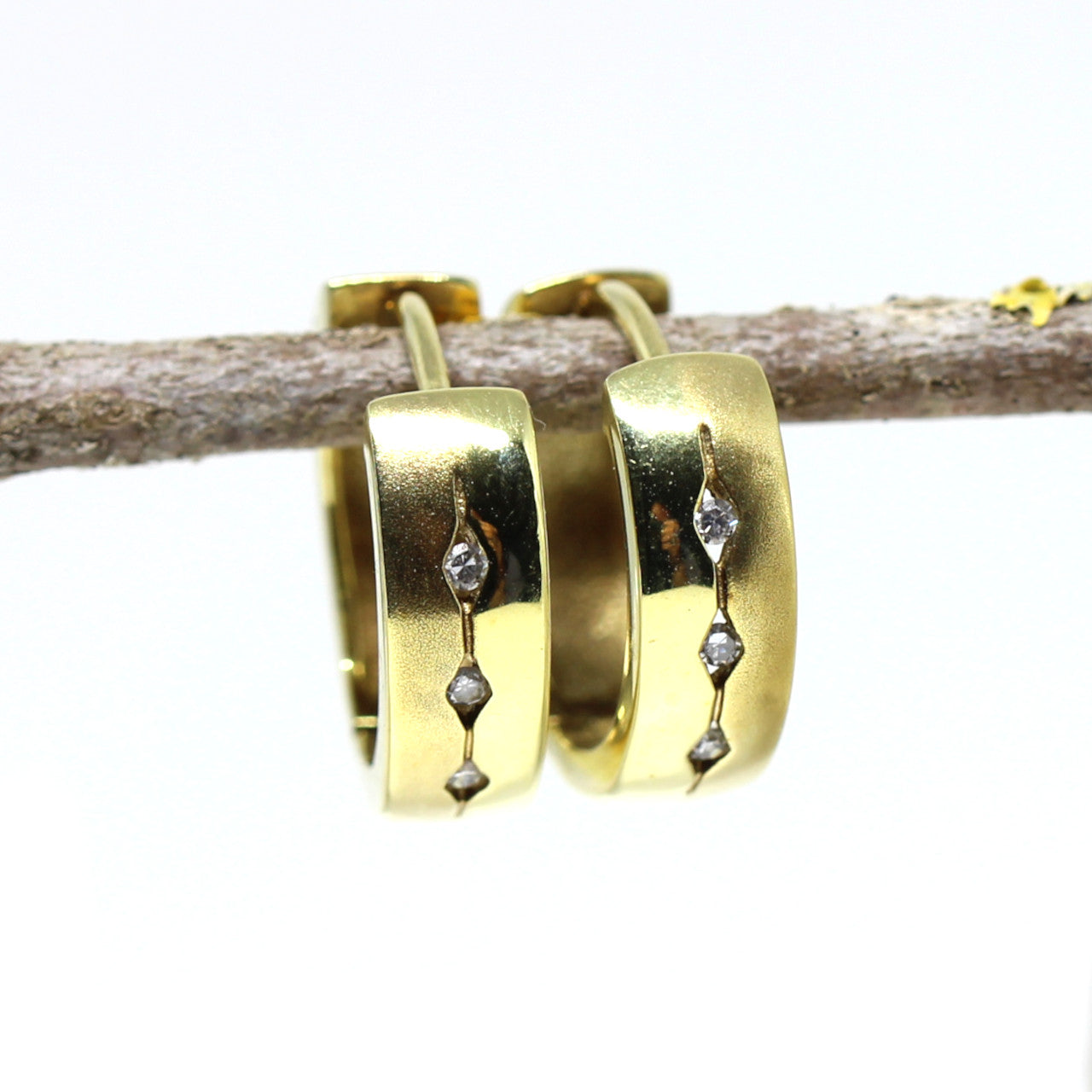Creolen 585er Gelbgold mit Diamanten
