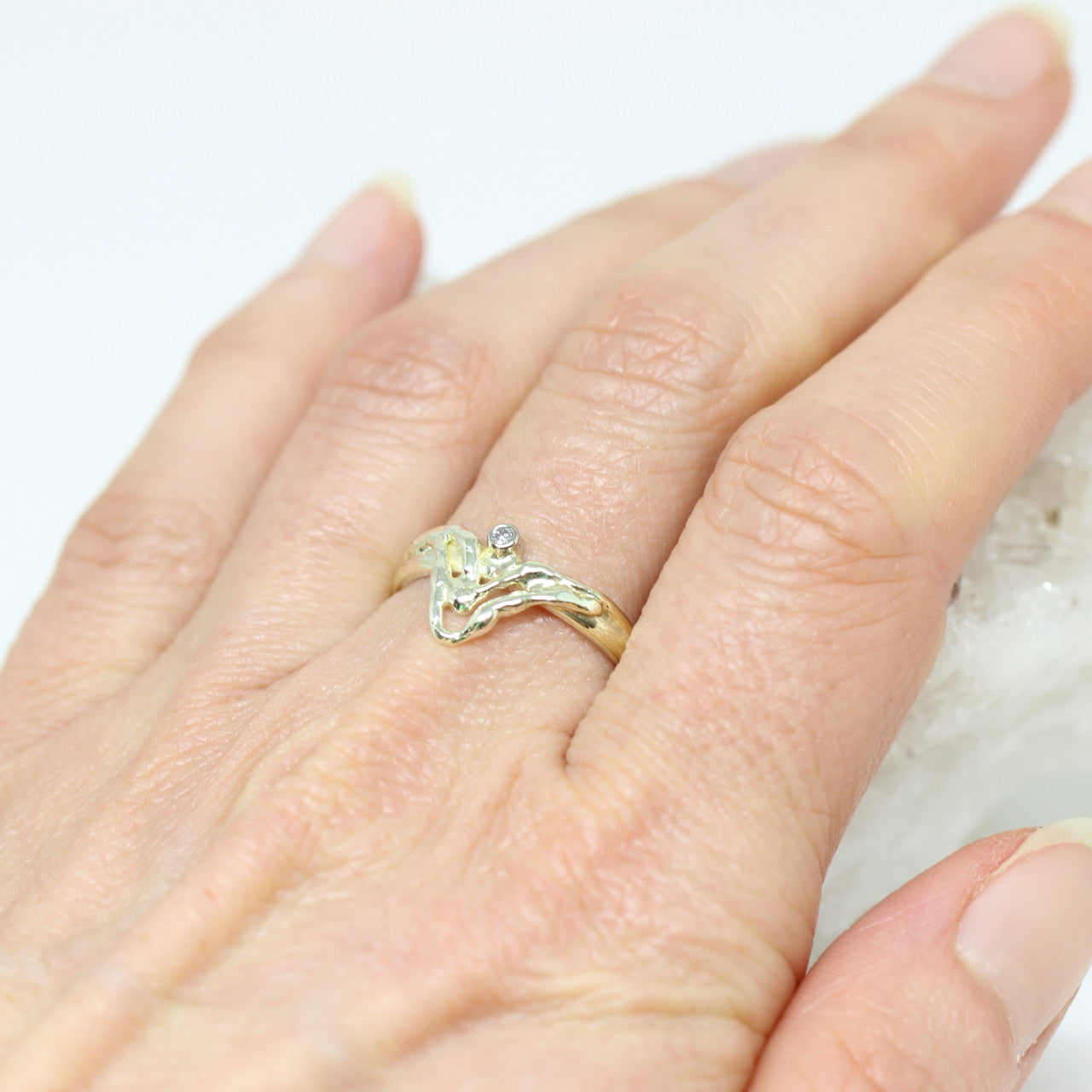 Ring in 585 Gelbgold mit Brillant