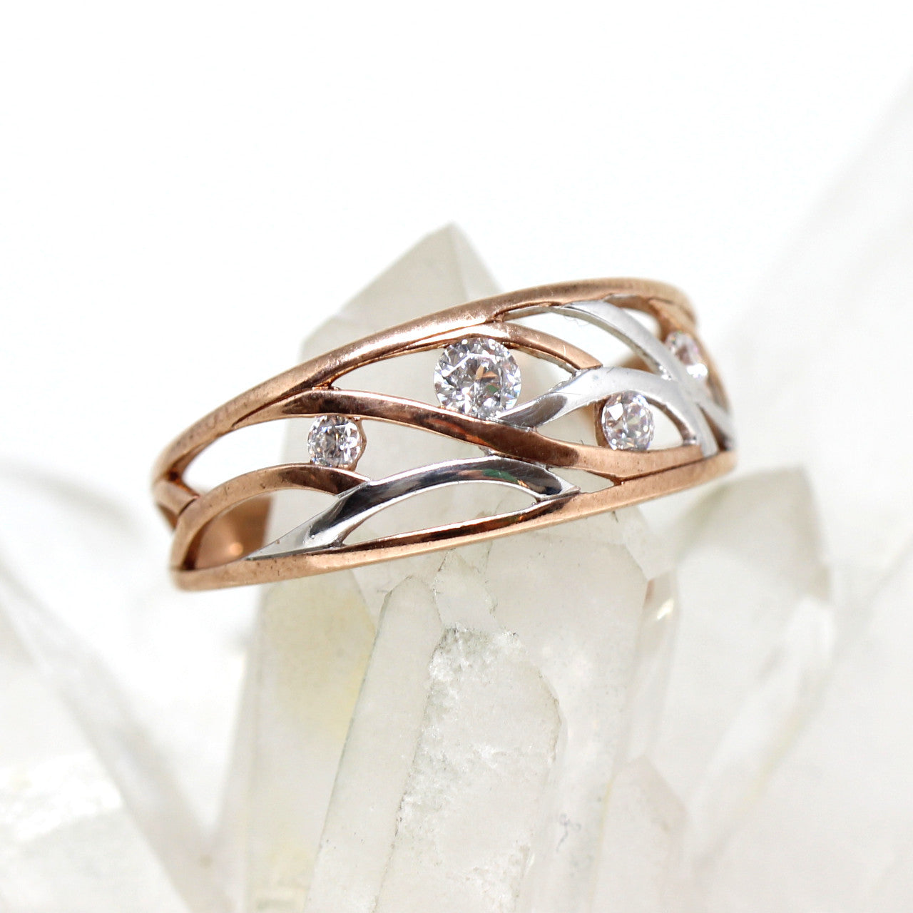 Ring in 333 Rot und Weißgold