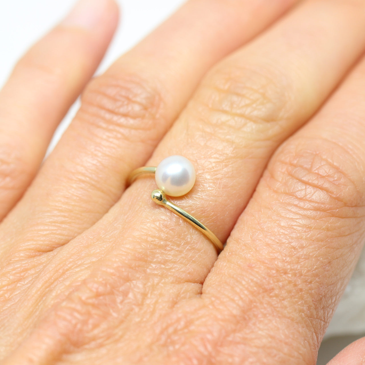 Ring in 585 Gelbgold mit Perle