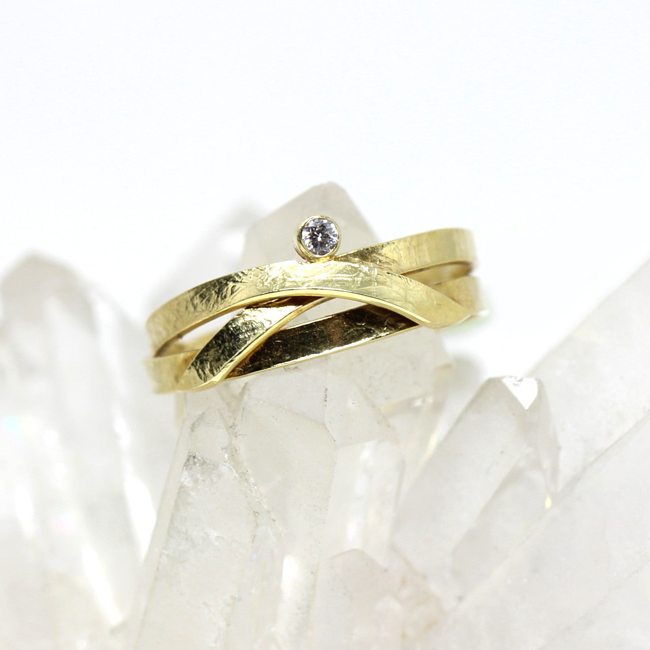 Ring in 585 Gelbgold mit Brillant