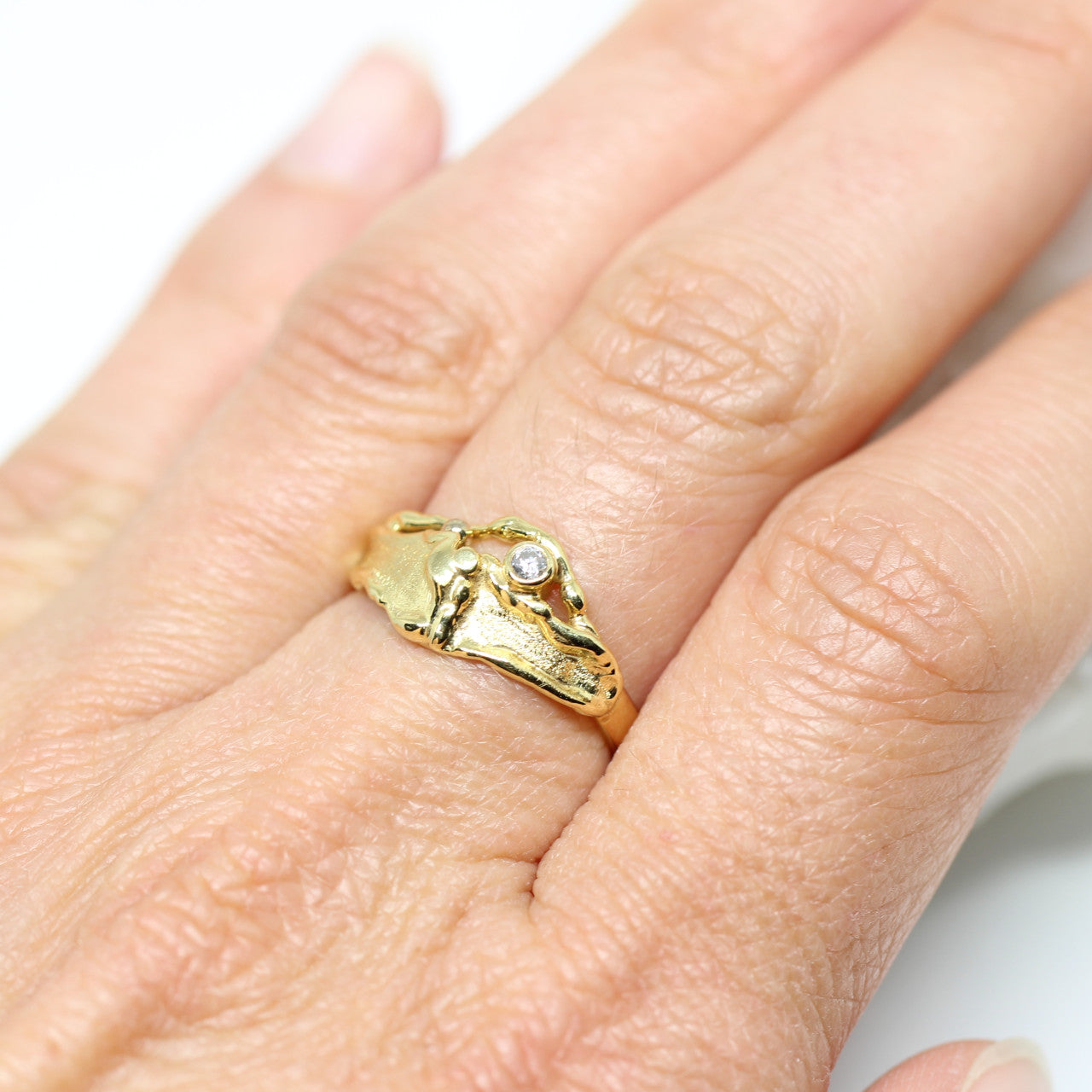 Ring in 585 Gelbgold mit Brillant