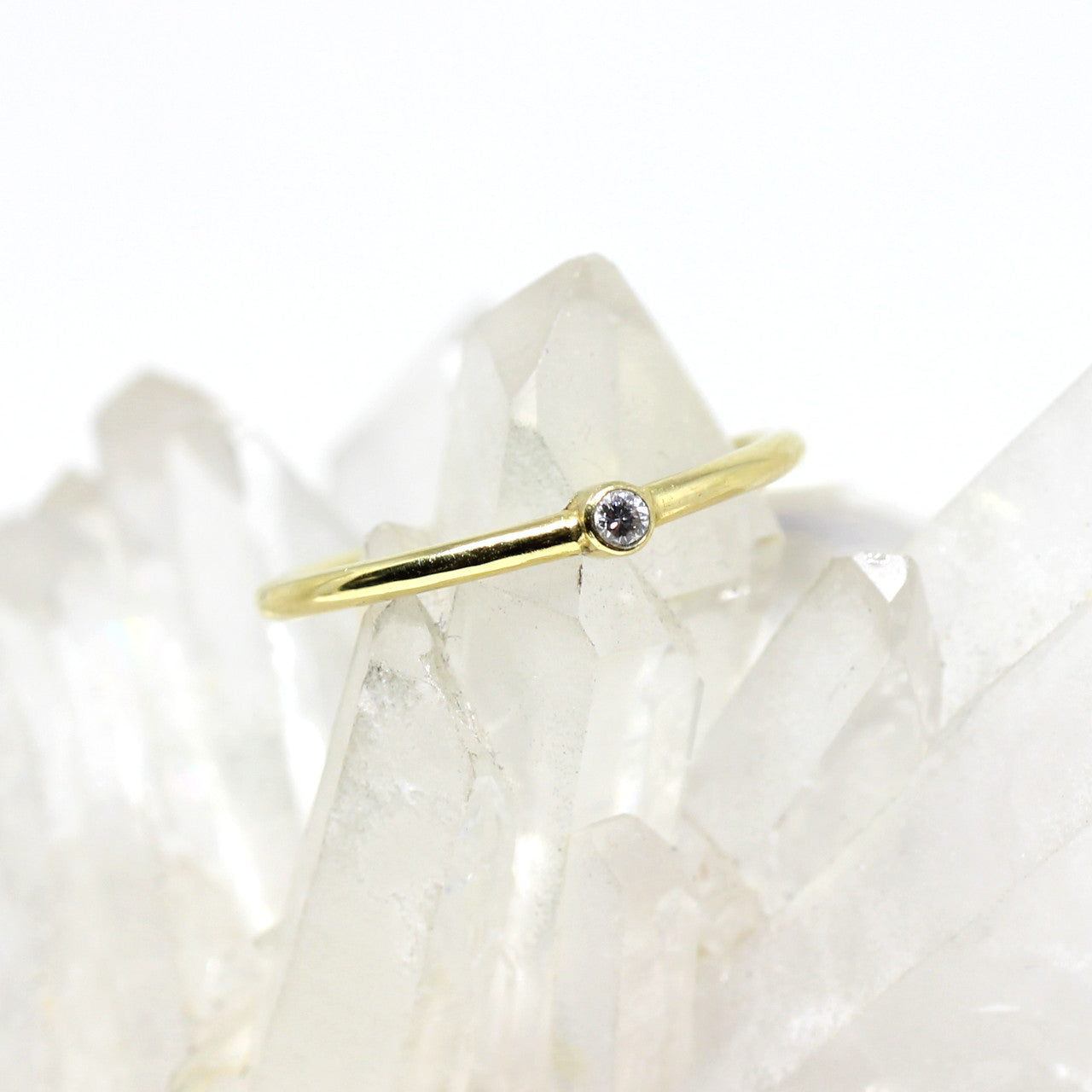 Ring in 333 Gelbgold poliert mit Zirkonia