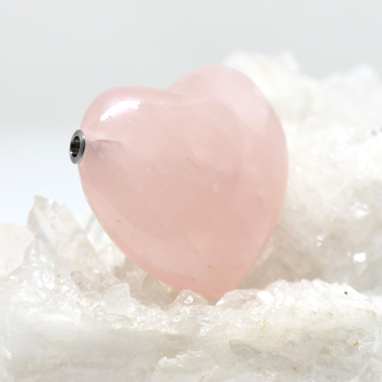 Wechselschließe Rosenquarz Herz