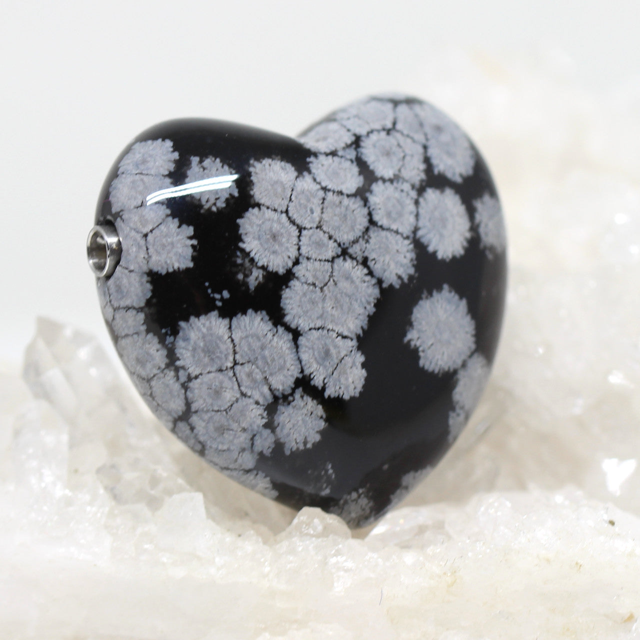 Wechselschließe Schneeflockenobsidian