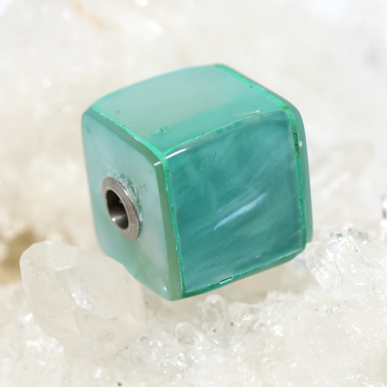 Wechselschließe Perlmutt Würfel