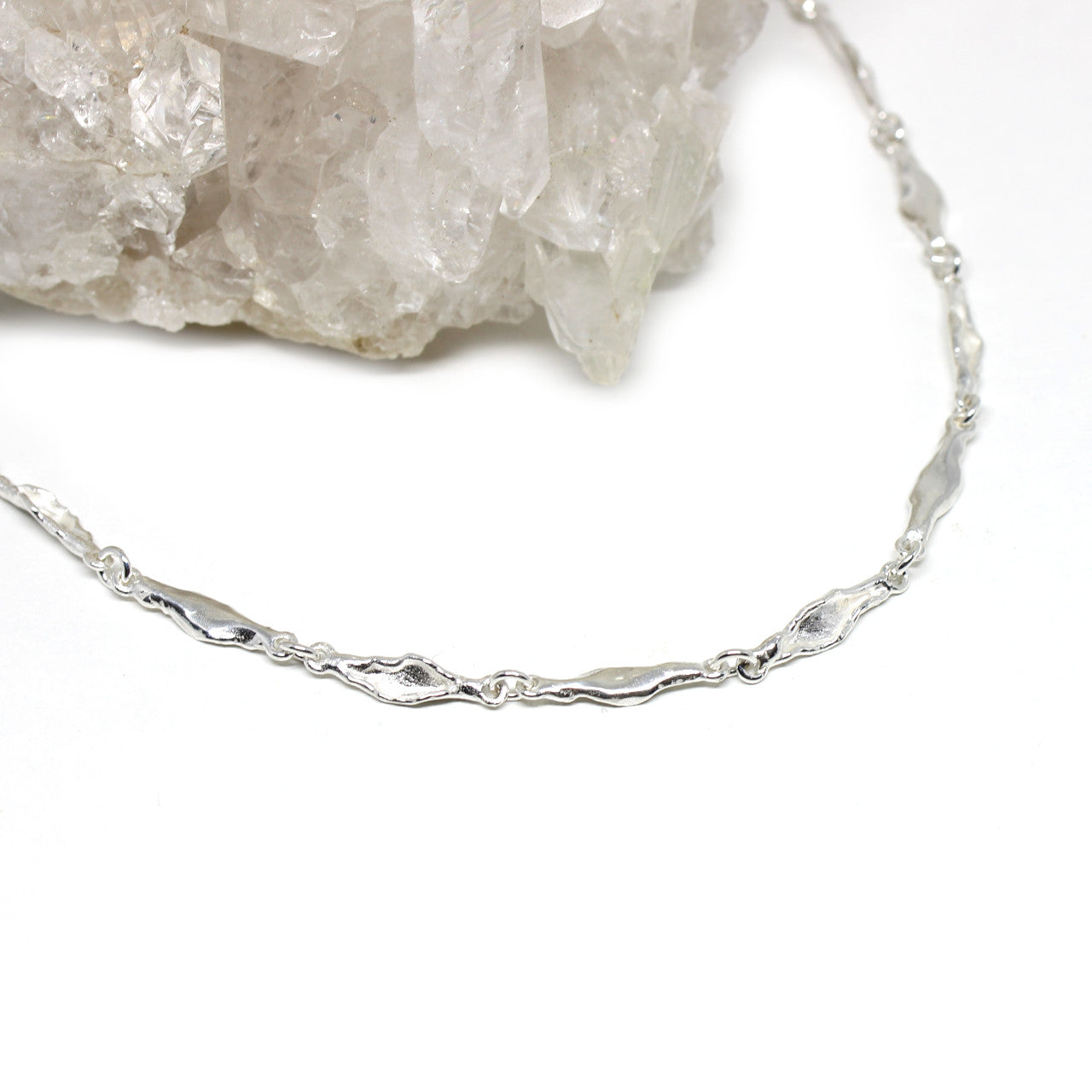 Collier Silber Blätter
