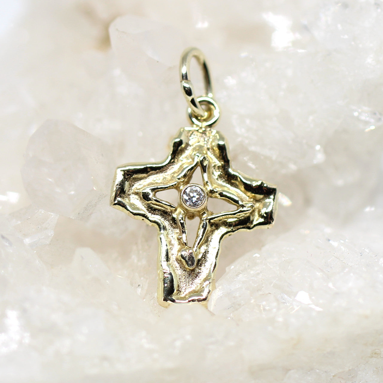 Anhänger Kreuz 333 Gelbgold Zirkonia