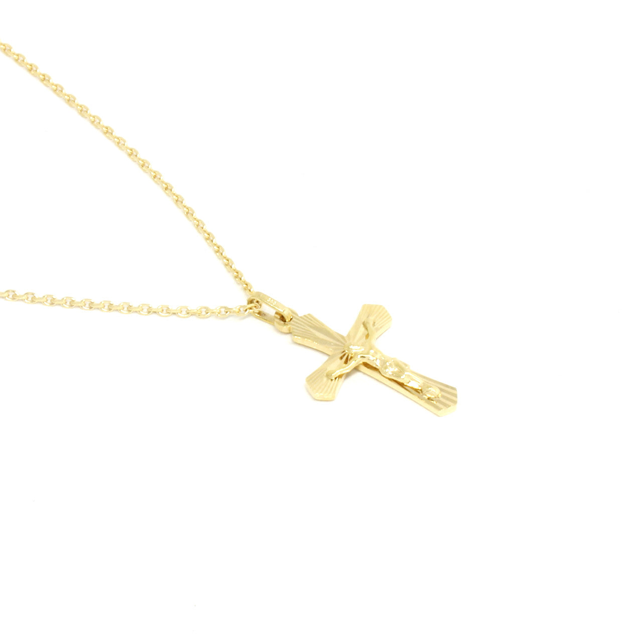 Anhänger Kreuz in 585 Gelbgold mit Herrgott