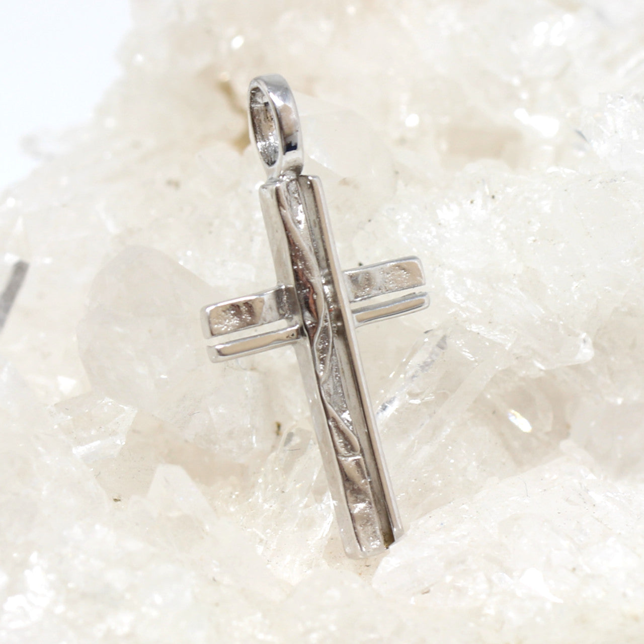 Silberanhänger Kreuz mit Struktur