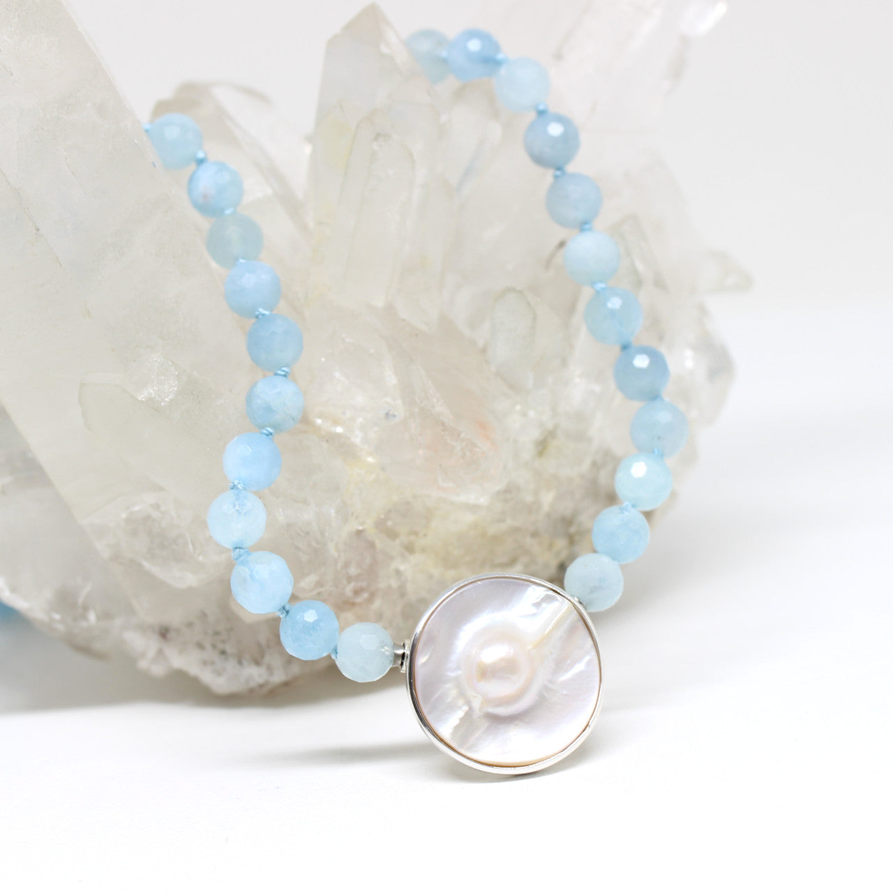 Wechselschließe in Silber mit Mabeperle